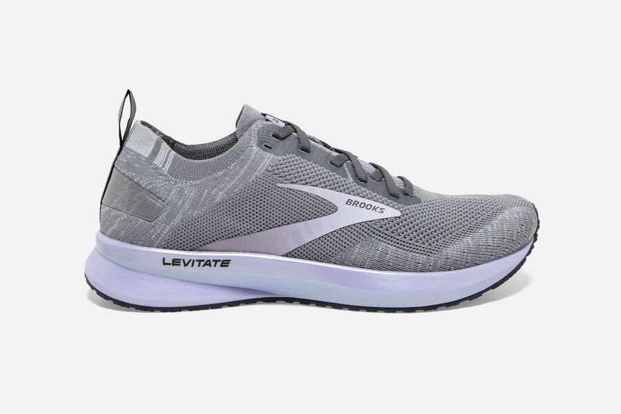 Brooks Running Shoes - Levitate 4 Road Womens - Grey/Purple - CIH-284657